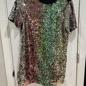 Sparkly color changing dress.